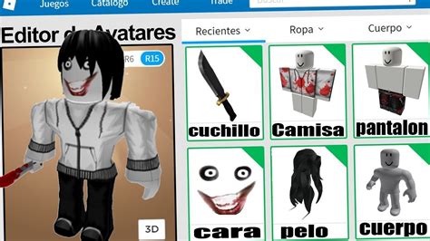 Como Hacer A Jeff The Killer Gratis En Roblox Sin 1 Robux 🤑 Youtube