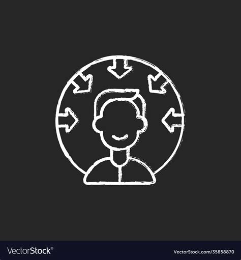 Customer Centricity Chalk White Icon On Black Vector Image