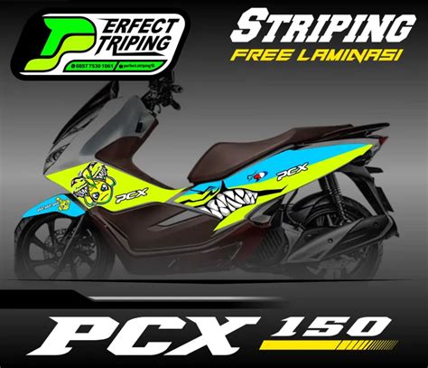 Stiker Striping Motor HONDA PCX 150 HIU SHARK Stiker Variasi List PCX