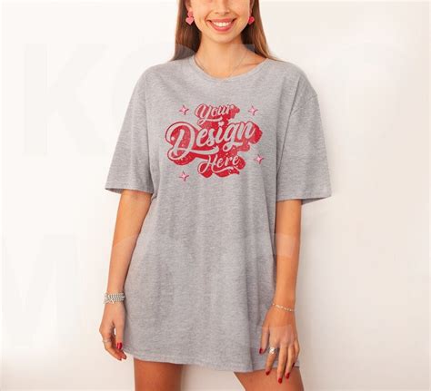 Gildan 64000 Sport Grey Mockup Valentines Day T Shirt Mockup Oversized