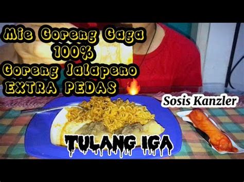 MUKBANG MIE LEGENDARIS GAGA 100 EXTRA PEDAS LEVEL 5 PAKE TULANG IGA