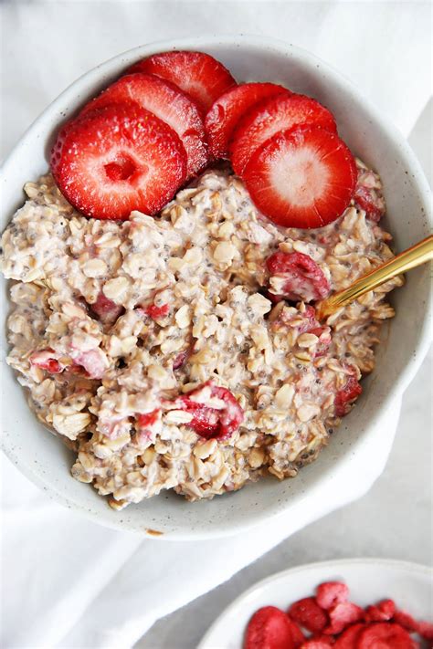 Strawberry And Cream Overnight Oats Vegan Lexis Clean Kitchen