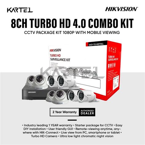 Hikvision Ch Mp Turbo Hd Cctv Package Diy Kit P With Mobile