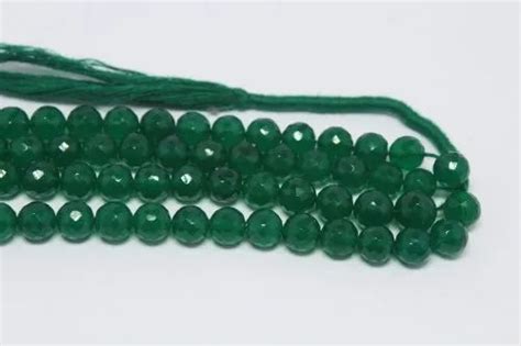 Faceted Beads Natural Green Onyx Gemstone For Healing At Rs Carat