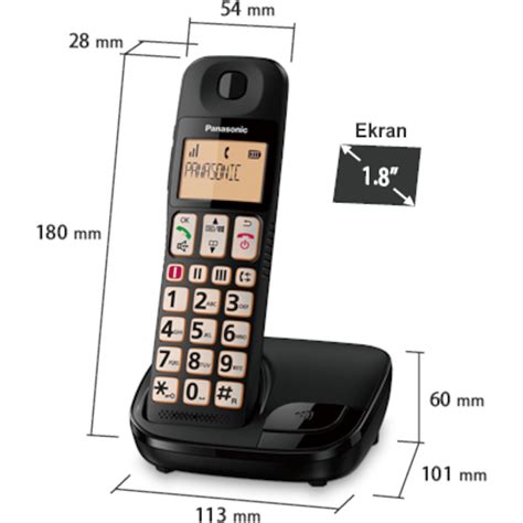 Panasonic Kx Tge Cyfrowy Telefon Bezprzewodowy Du E Przyciski