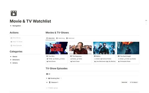 Movie And Tv Watchlist Template Notion Marketplace