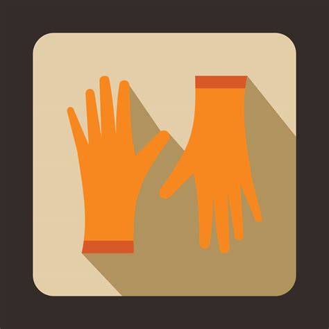 Orange Protective Gloves Icon Flat Style Vector Art At Vecteezy