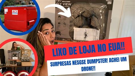 MEGA ACHADO NO LIXO DAS LOJAS DO EUA DRONE NO LIXO DUMPSTER DIVING