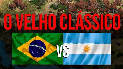 O velho clássico Brasil x Argentina Jogo 1 Age of Empires 2