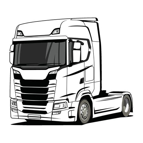 heavy truck black and white vector design 25373306 Vector Art at Vecteezy