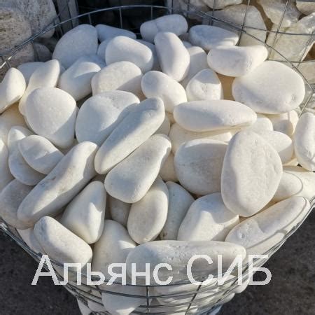 Купить Галька мраморная белая галтованная фр. 60-120 мм в мешках по 20 ...