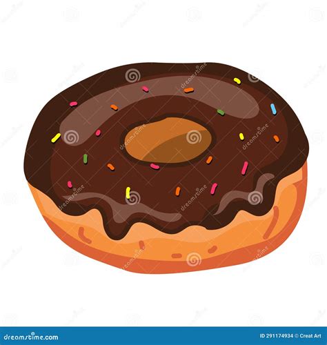 Vector De Donut De Chocolate Aislado En Fondo Blanco Ilustraci N Del