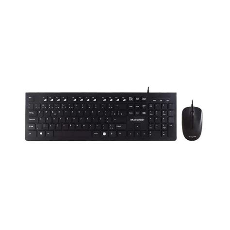 Kit Teclado E Mouse Fio Multim Dia Usb Slim Preto Multilaser