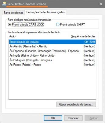 Como Mudar Os Atalhos Do Teclado Para Mudar O Idioma De Entrada No