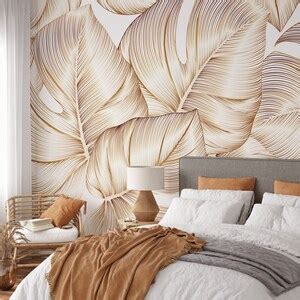 Tropical Leaf Wallpaper, Peel and Stick Tropical Wall Mural, Leaf ...