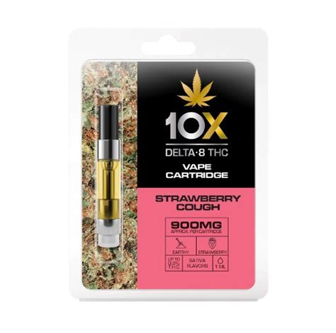 10x Delta 8 Thc Strawberry Cough Vape Cartridge 900mg All Vape