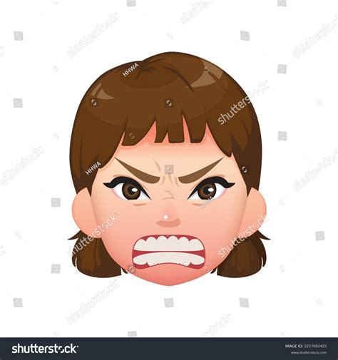 Snarl Girl Attack Hate Anger Isolated Stock Vector (Royalty Free ...