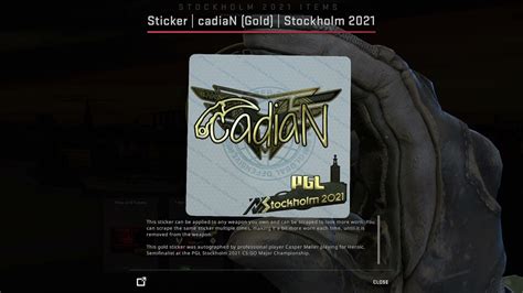 CSGO Sticker CadiaN Gold Stockholm 2021 Finalists Autograph Capsule