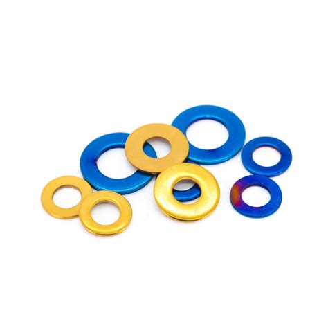 Grade 5 Grade 2 Gr2 Gr5 Titanium Anodized Finish Flat Plain Washer