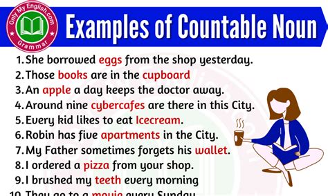 Examples Of Countable Nouns Are In Sentences Onlymyenglish English