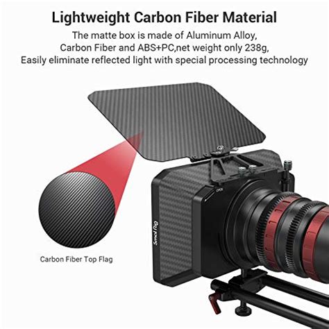 SMALLRIG Lightweight Matte Box for Mirrorless DSLR Cameras Compatible with 67mm/ 72mm/77mm/82mm ...