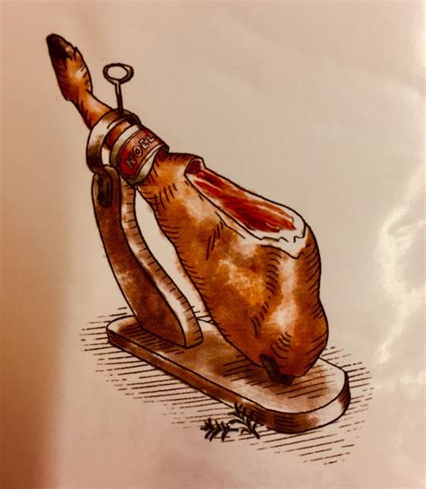 Delicious Watercolor Illustration of Jamón Ibérico