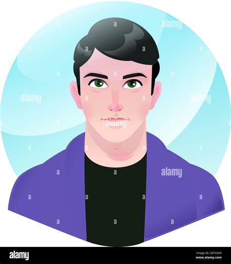 Illustration Of A Young Handsome Man Vector Cartoon Handsome