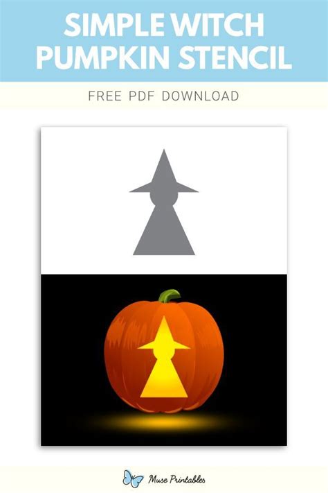 Simple Witch Pumpkin Stencil | Printable pumpkin stencils, Pumpkin stencil, Witch pumpkin stencil