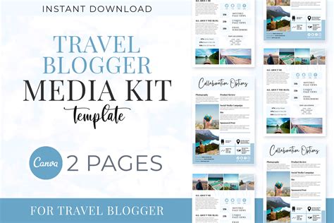 Travel Blogger Media Kit Template Graphic By SnapyBiz Creative Fabrica