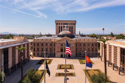 Phoenix, Arizona. Capitol building with flags Stock Photo | Adobe Stock