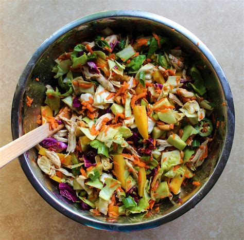 Asian Chicken Salad With Spicy Peanut Dressing A Cookable Feast