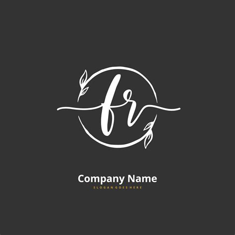 FR Initial handwriting and signature logo design with circle. Beautiful ...