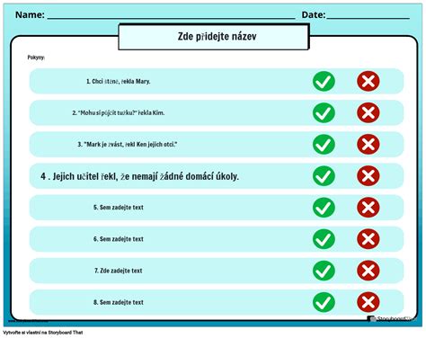 Pracovní List Aktivity Uvozovek Storyboard af cs examples