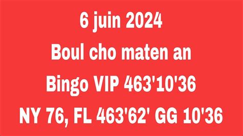 Boul Cho Pou Maten Juin Bingo Vip Ny Fl