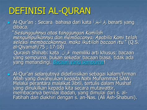 Al Quran Sumber Ajaran Islam Ppt