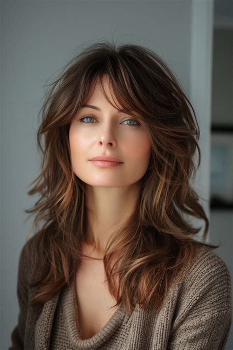 Natural Essence Curtain Bangs With Undone Waves In 2024 Haircuts For