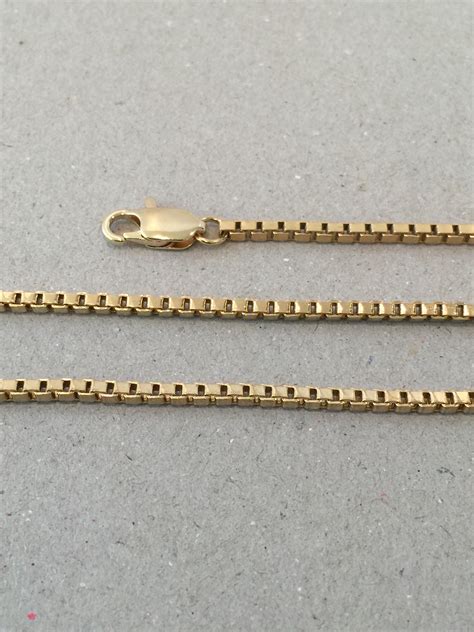 Thick Box Chain Necklace Minimalist Gold Box Link Necklace Etsy Norway