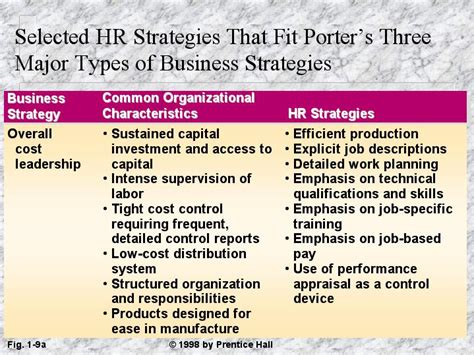 Selected Hr Strategies That Fit Porter’s Three Major Types Of Business Strategies