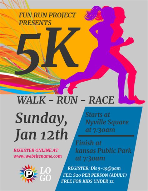 5k Run Walk Flyer Poster Templates Atelier Yuwaciaojp