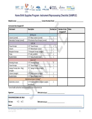 Fillable Online Appendix G Hbsp Reprocessing Checklist Sample Final