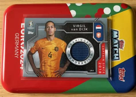 TOPPS MATCH ATTAX UEFA Euro 2024 Virgil Van Dijk Relic Memorabilia LR 4