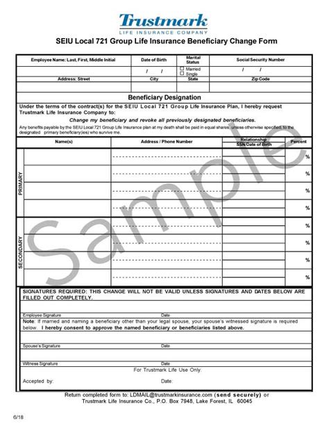 Life Insurance Beneficiary Documents Beneficiary Form Template Fill