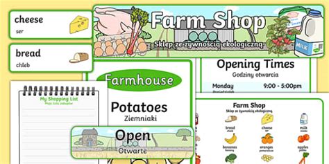 Farm Shop Role Play Pack Polish Translation Polish Farm Shop Role Play