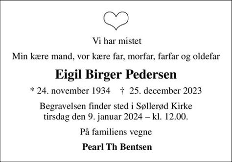 Eigil Birger Pedersen D Dsannoncer I Danmark