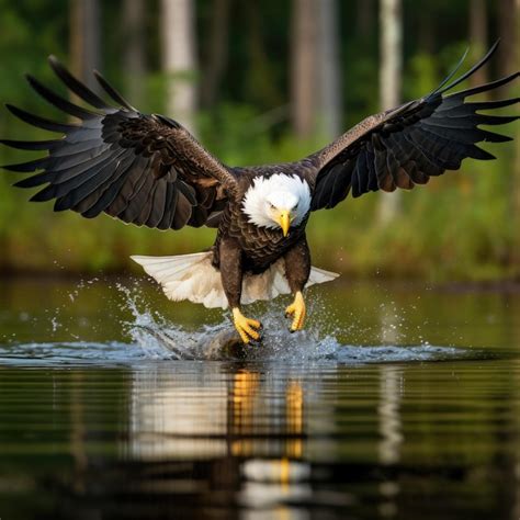 Premium AI Image American Bald Eagle Diving Toward Prey With A Fierce