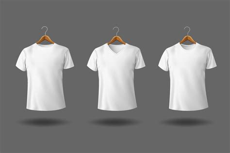 White t-shirt V neck with wooden hanger mockup 9567520 Vector Art at Vecteezy