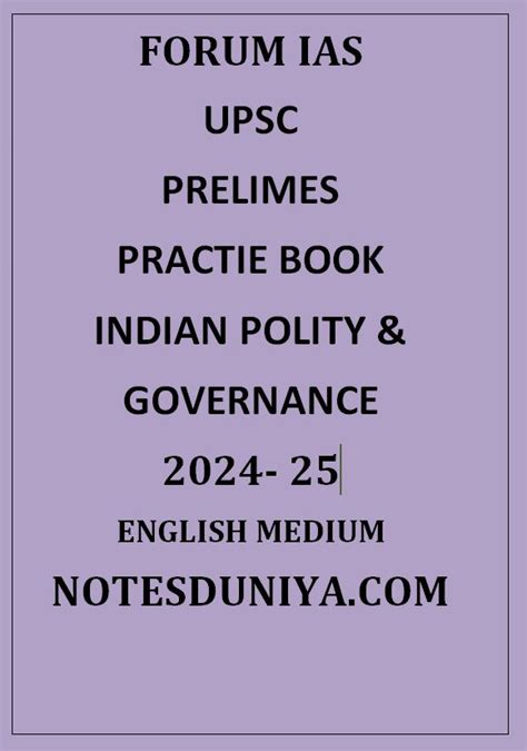 Forum Ias Upsc Prelims Pyq Practices Book Indian Polity Governance