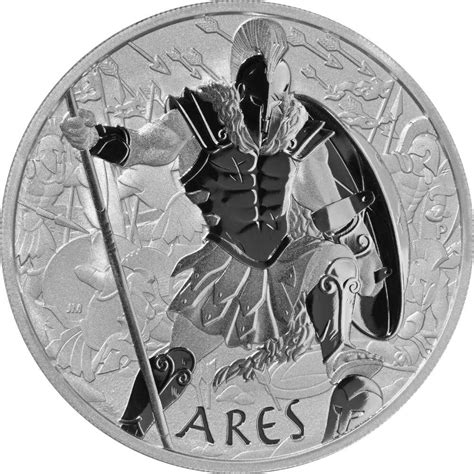 Tuvalu Olympische Götter 7 Ausgabe Ares 2023 1 oz Silber 45 11