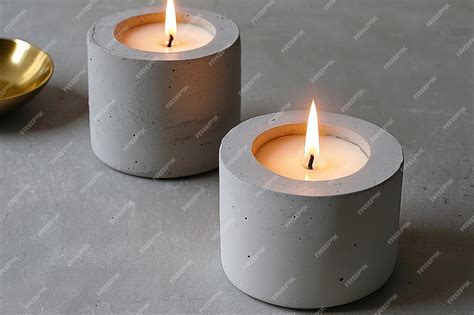 Premium Photo Diy Concrete Candle Holder