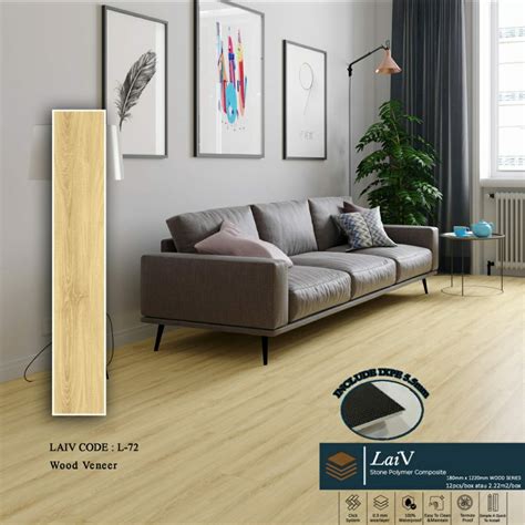 Jual Spc Flooring Lantai Korea Laiv Mm Click System Wood Veneer